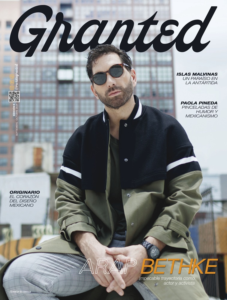 Arap Bethke protagoniza la portada de la revista GRANTED destacando su impecable trayectoria como actor y activista ambiental