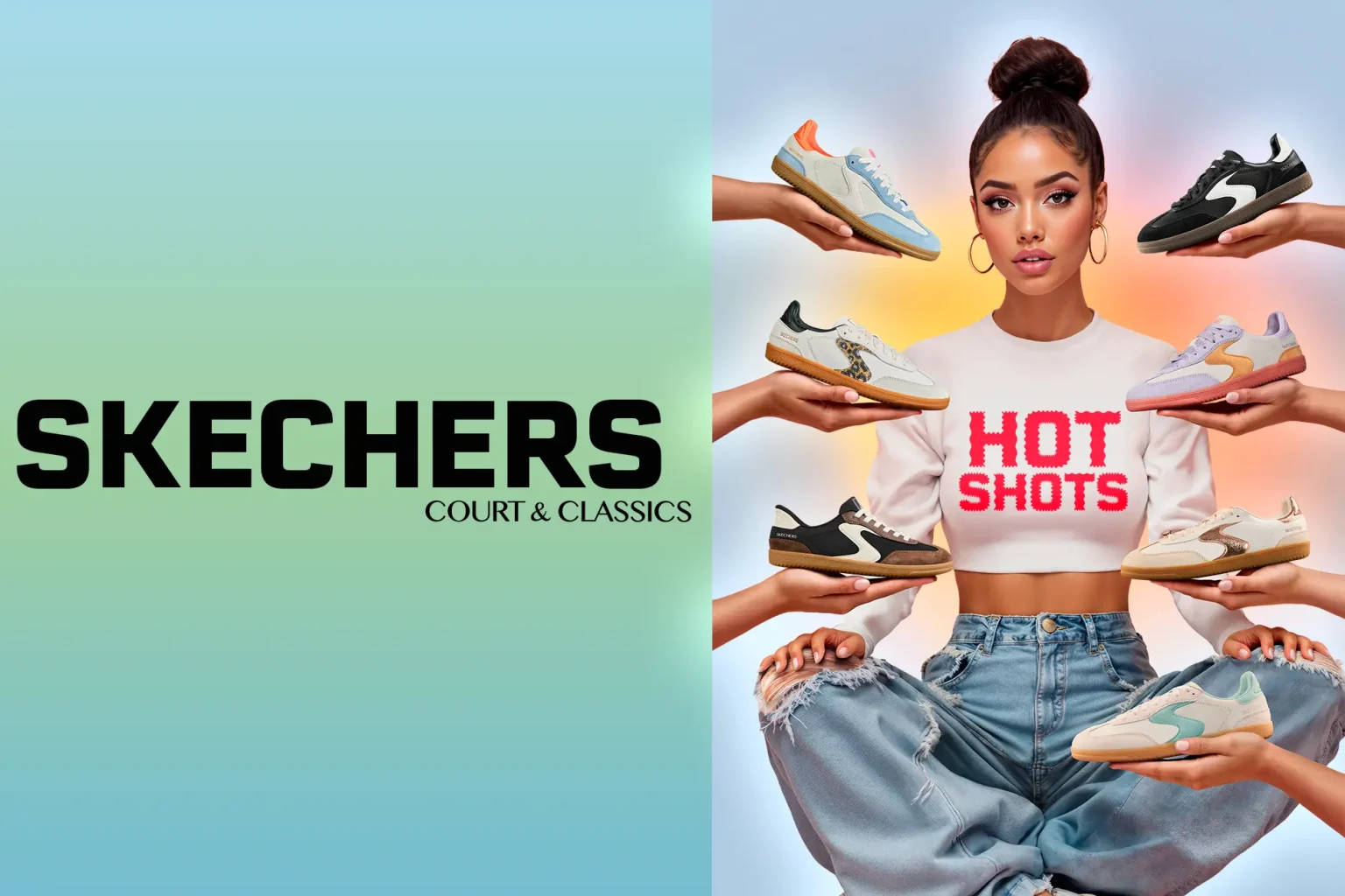 Skechers debuta en Colombiamoda 2025 con HotShots, su silueta insignia de estilo y confort, y la marca Colombiana Agua Bendita