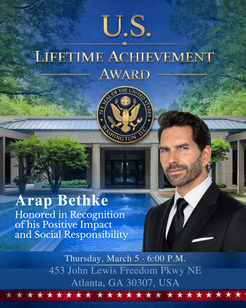 Arap Bethke es honrado con el U.S. Capitol Lifetime Achievement Award y “The Capitol Medal” por su liderazgo e impacto social